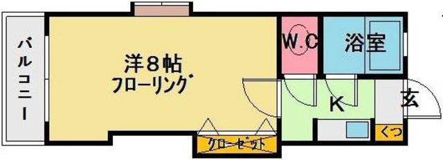 YMコーポIII(1K/2階)の間取り写真