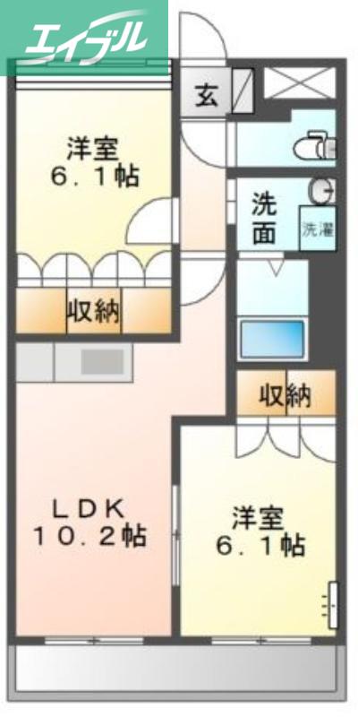 メゾン白羊館(2LDK/2階)の間取り写真