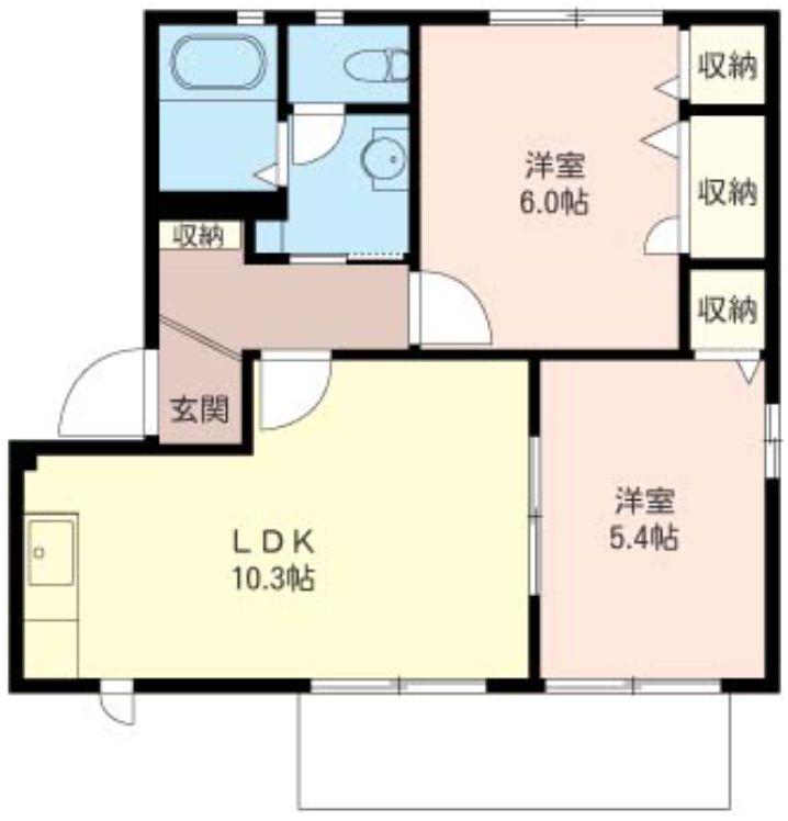 グランドール(2LDK/1階)の間取り写真
