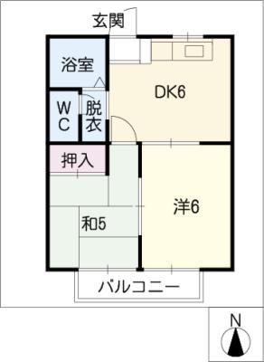 メープル宝江(2DK/2階)の間取り写真