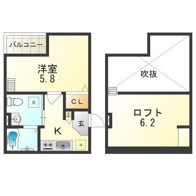 ESTRELLA ABIKO(1K/1階)の間取り写真