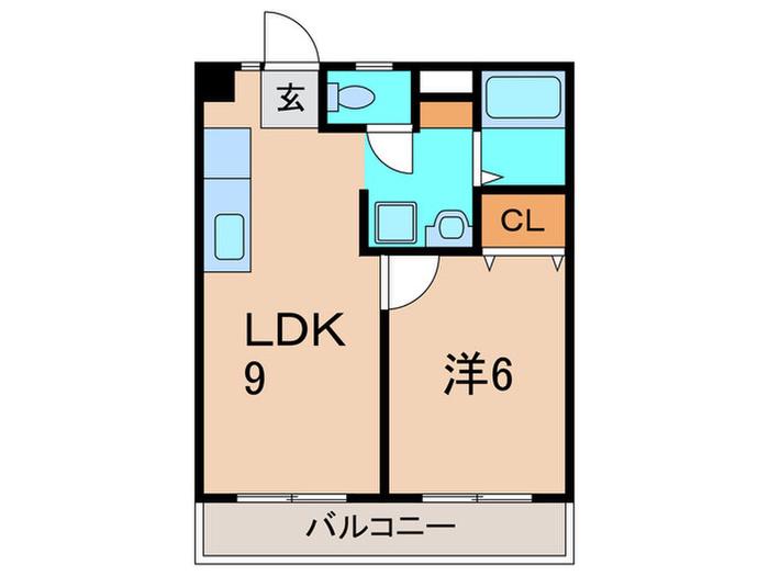 ハイツコスモス(1LDK/3階)の間取り写真