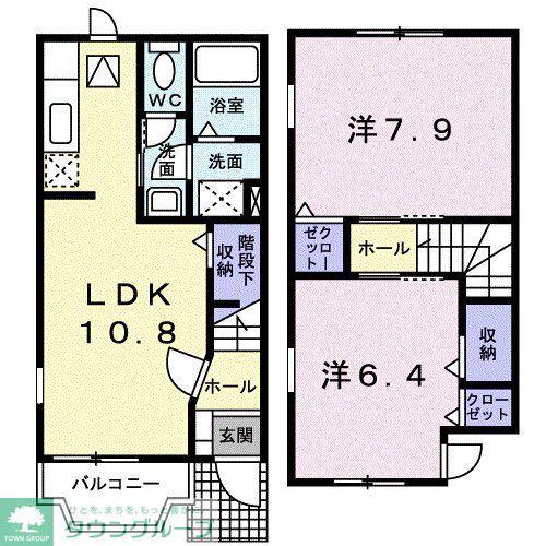 サンラフィネ(2LDK/1階)の間取り写真