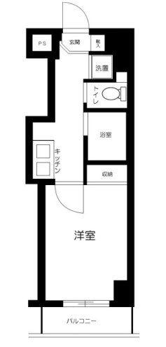 スカイコートヌーベル神田(1K/4階)の間取り写真
