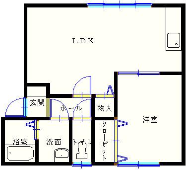 アネックス奥野(1LDK/2階)の間取り写真