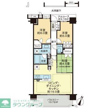 ドレッセ西馬込(3LDK/5階)の間取り写真