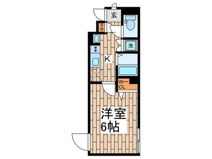 エルファーロ多摩川(1K/3階)の間取り写真