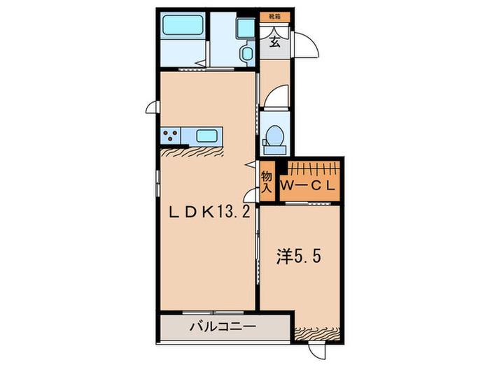 フィロス(1LDK/2階)の間取り写真