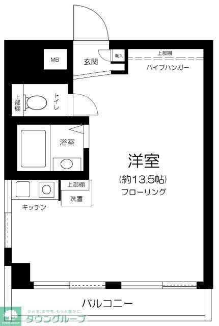スカイコート横浜日ノ出町(ワンルーム/5階)の間取り写真