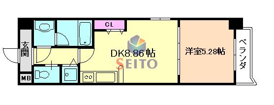 AXIA(1LDK/7階)の間取り写真