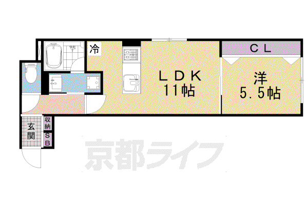 プラウ レーヴ 富小路(1LDK/5階)の間取り写真