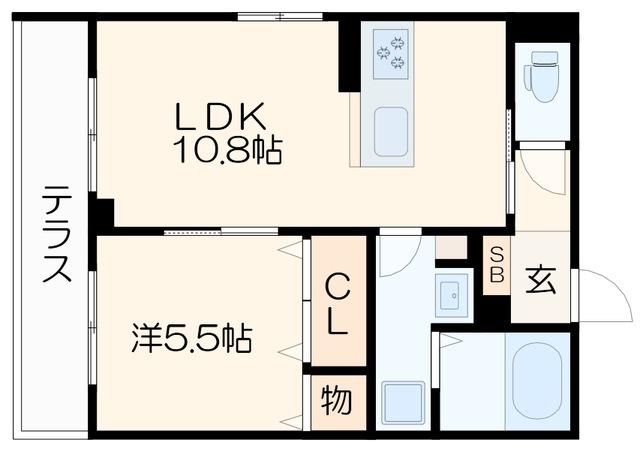 グランロシェY(1LDK/1階)の間取り写真