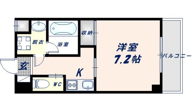 ル・クール今里(1K/5階)の間取り写真