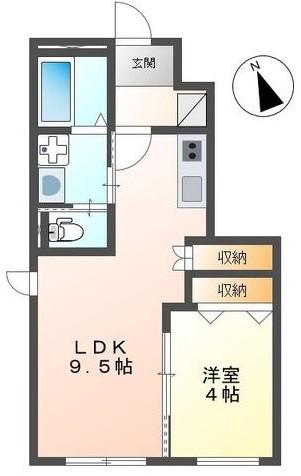 セレーノ(1LDK/1階)の間取り写真