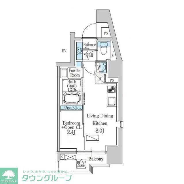 デュオフラッツ品川戸越(1LDK/7階)の間取り写真