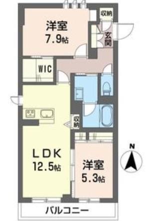 アルフラットコート(2LDK/2階)の間取り写真
