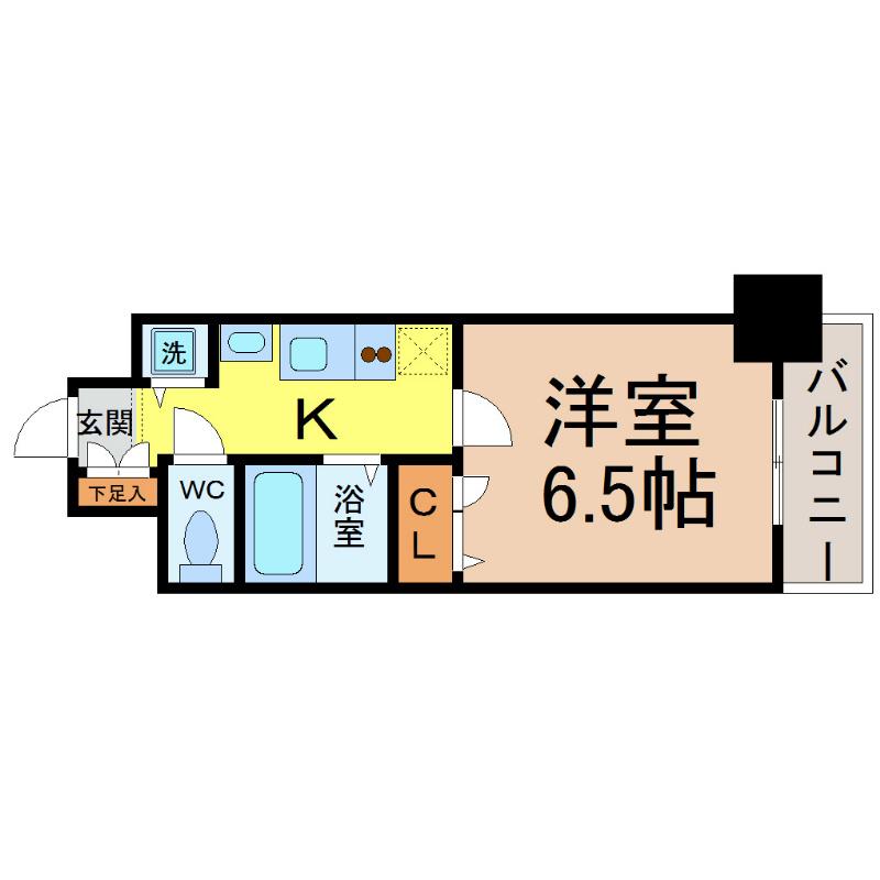 プレサンス名古屋STATIONアライブ(1K/3階)の間取り写真