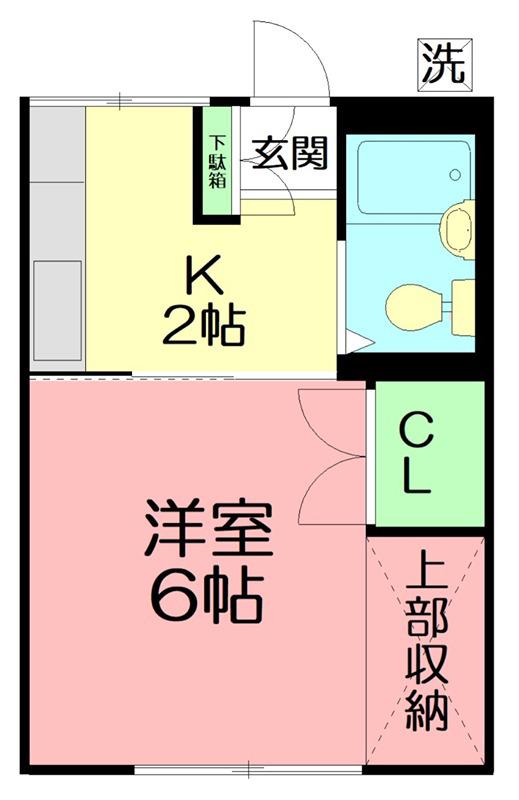 TMハイム(1K/2階)の間取り写真