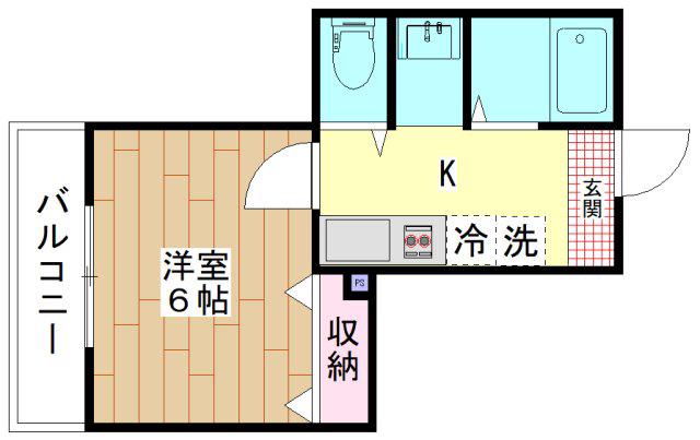 LIBERTA(1K/3階)の間取り写真