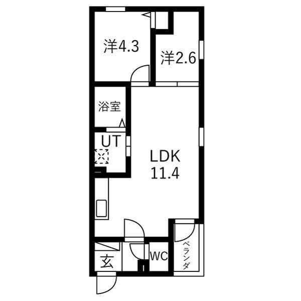 プレシア野並(2LDK/2階)の間取り写真
