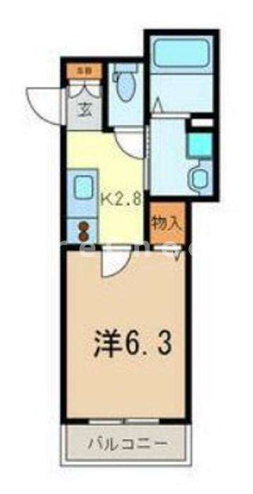 マンション鷹の巣(1K/1階)の間取り写真