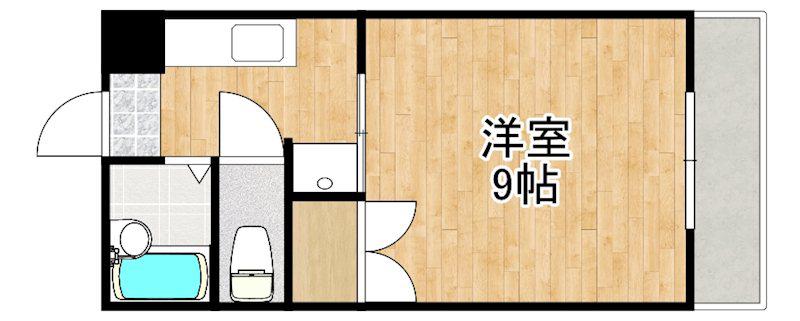 イペリアルコート国分(1K/5階)の間取り写真