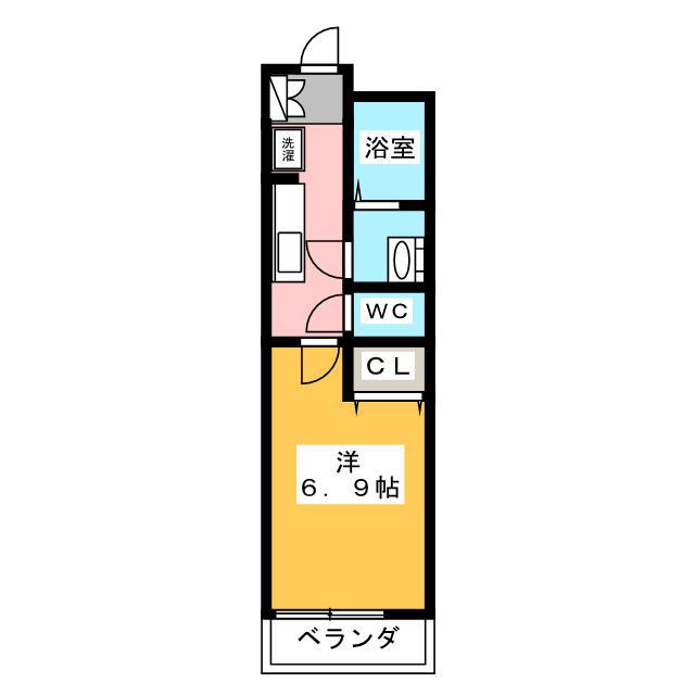 SOLEIL IX(1K/1階)の間取り写真