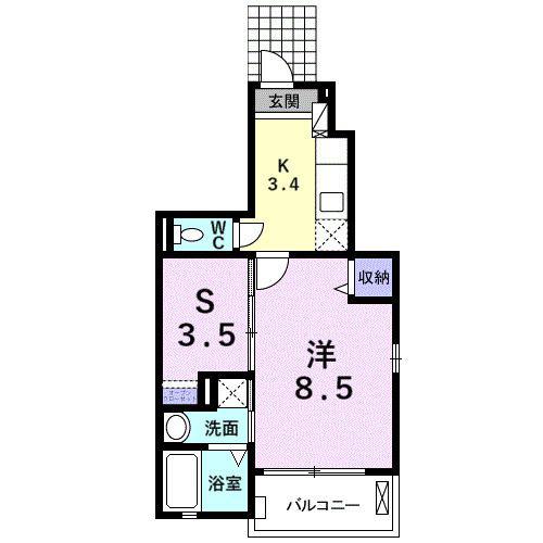 エスペランサ(1SK/1階)の間取り写真
