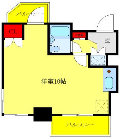 ライオンズマンション大山幸町(ワンルーム/3階)の間取り写真