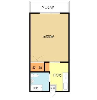 カサブランカ具志川(1K/2階)の間取り写真