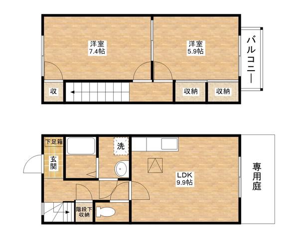 ハミングバード(2LDK/1階)の間取り写真