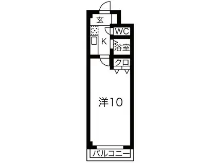 ヴァンテアン東本町(1K/2階)の間取り写真