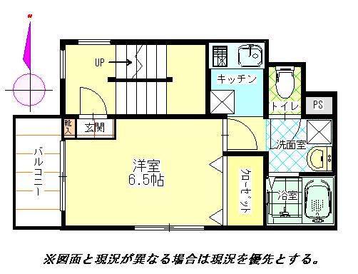 フォーエース(1K/2階)の間取り写真