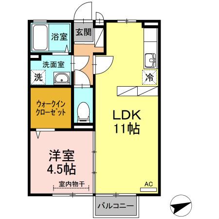 ラフィーネ(1SLDK/2階)の間取り写真
