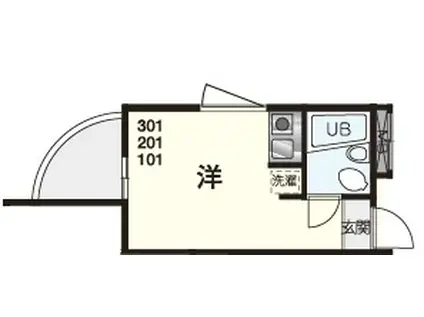 メゾン多摩川2(ワンルーム/1階)の間取り写真