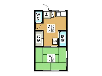 関口アパート(1DK/2階)の間取り写真