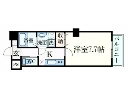 レジデンスM姫路(1K/7階)の間取り写真