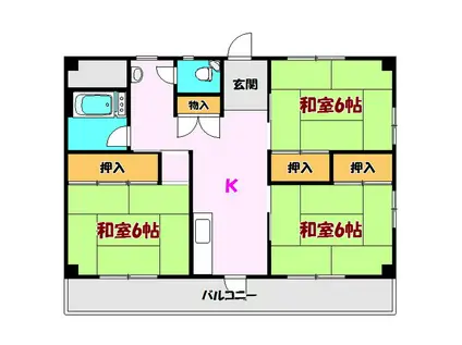 槻ノ木マンション(3K/3階)の間取り写真
