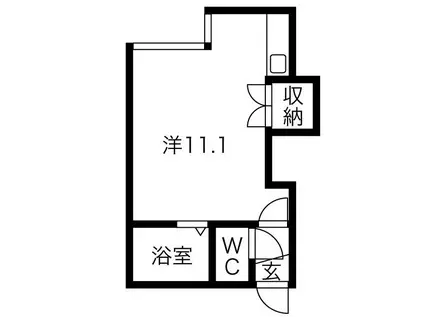 クルーズハウス南5条(ワンルーム/2階)の間取り写真
