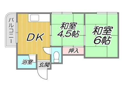 プチメゾン香里園(2DK/1階)の間取り写真