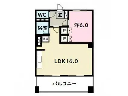 中央タワーズ RIHO大垣(1LDK/9階)の間取り写真