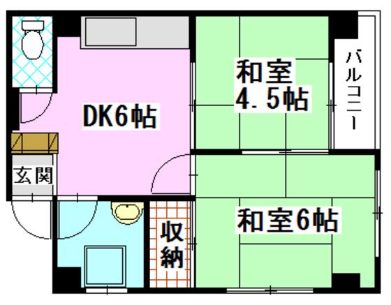 窪田ビル(2DK/3階)の間取り写真