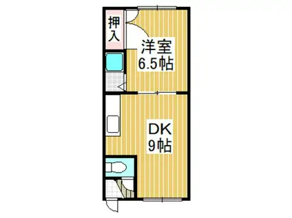 ホワイトパレス豊川(1DK/2階)の間取り写真