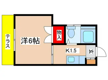 第三赤坂ハイツ(1K/1階)の間取り写真