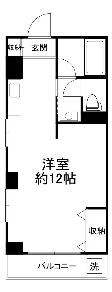 動坂ハイツ(ワンルーム/4階)の間取り写真