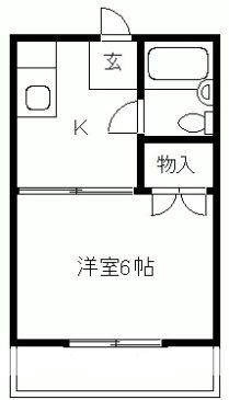 コーポ橋羽(1K/3階)の間取り写真