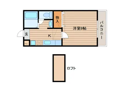 ルージュ1番館(1K/2階)の間取り写真