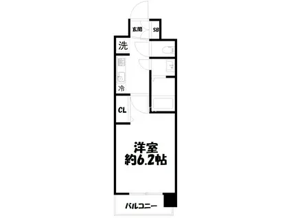 プレサンスTHE KYOTO 粋都(1K/6階)の間取り写真