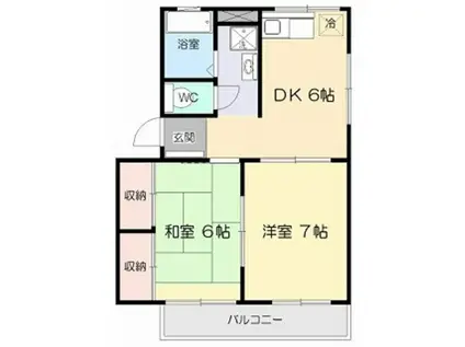 シティハイム西青山(2DK/2階)の間取り写真