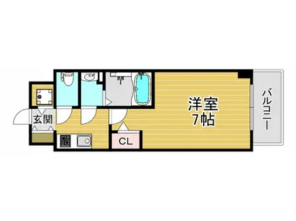 エスリード大阪クレストコート(1K/2階)の間取り写真
